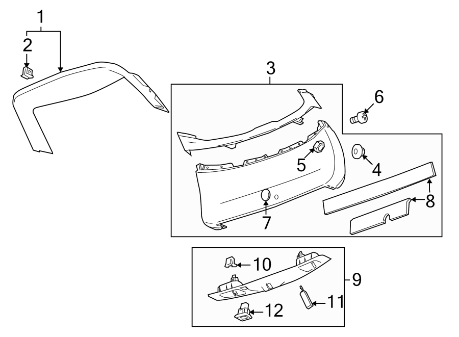 Diagram LIFT GATE. INTERIOR TRIM. for your 1987 Chevrolet Celebrity Base Sedan 2.8L Chevrolet V6 M/T 