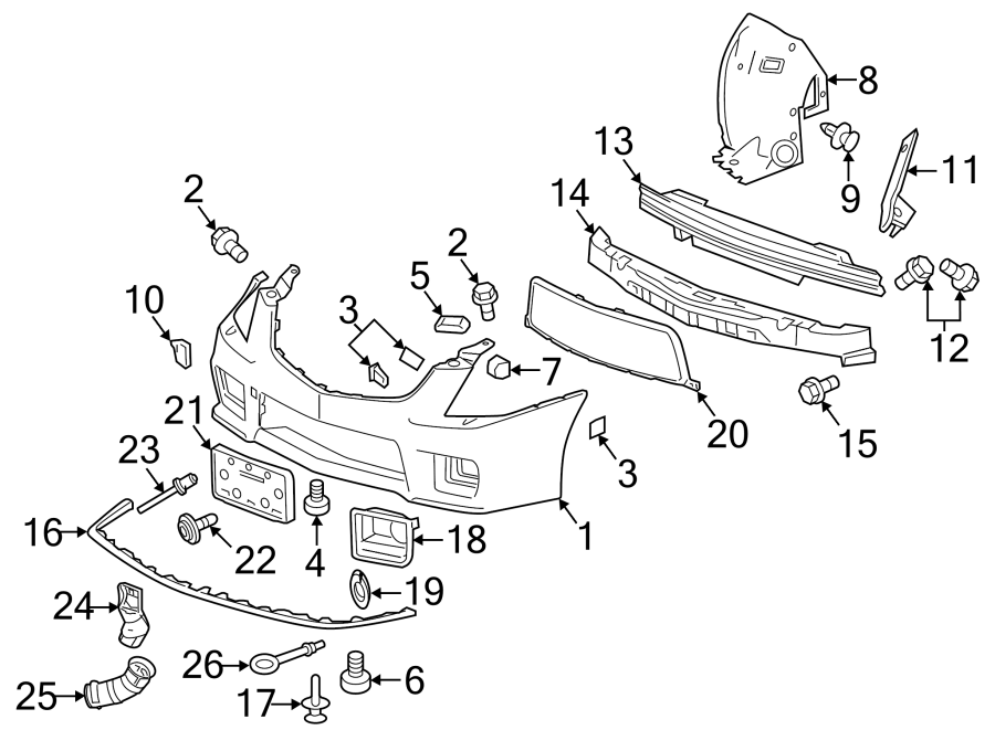 5FRONT BUMPER. BUMPER & COMPONENTS.https://images.simplepart.com/images/parts/motor/fullsize/BW10690.png