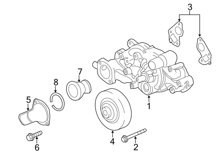 Diagram WATER PUMP. for your 2013 Chevrolet Traverse    