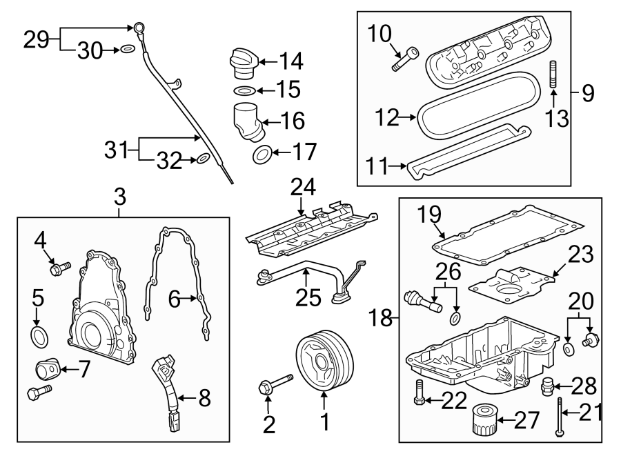 Diagram ENGINE PARTS. for your 2005 Chevrolet Astro   