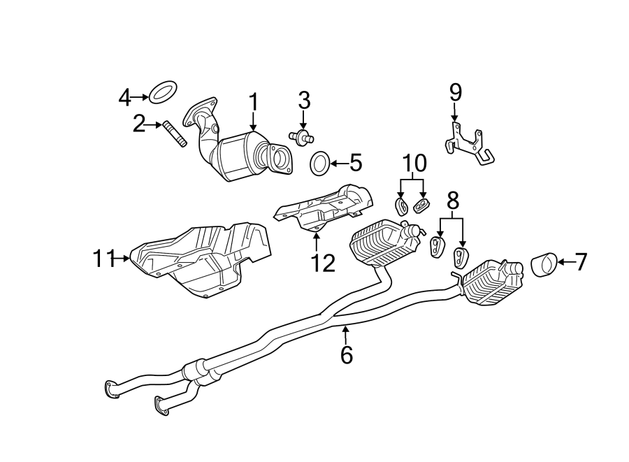 Diagram EXHAUST SYSTEM. EXHAUST COMPONENTS. for your 2005 Chevrolet Venture    