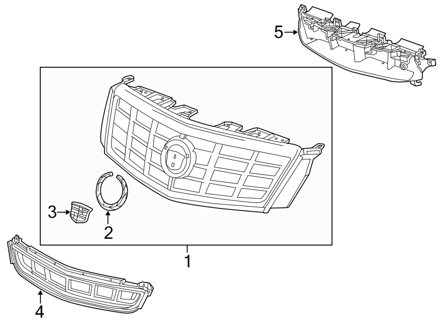 2FRONT BUMPER & GRILLE. GRILLE & COMPONENTS.https://images.simplepart.com/images/parts/motor/fullsize/BX13010.png