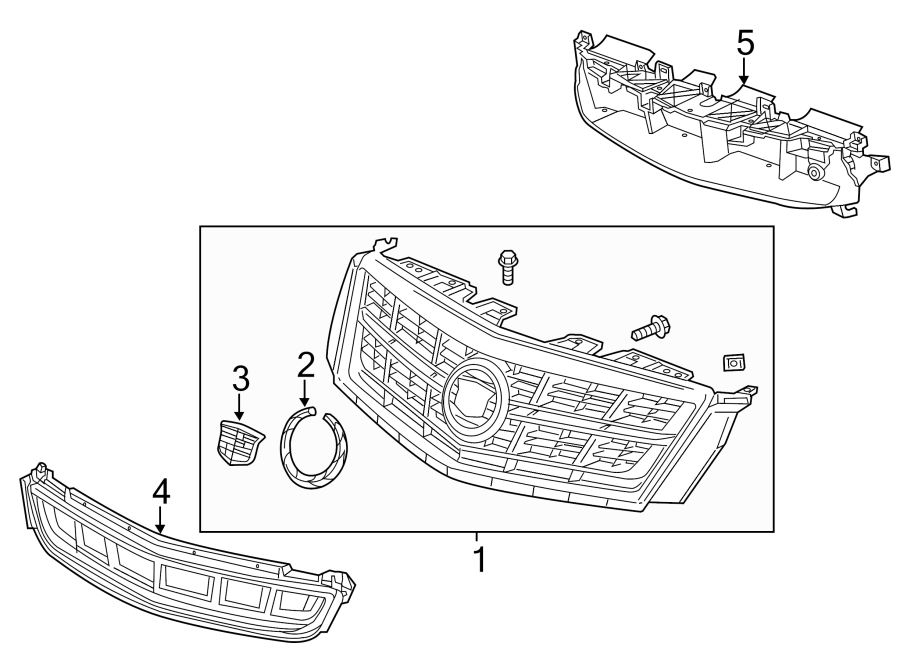 Diagram FRONT BUMPER & GRILLE. GRILLE & COMPONENTS. for your 1984 Buick Century   