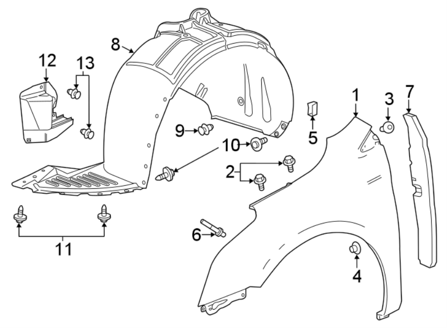 FENDER & COMPONENTS. Diagram