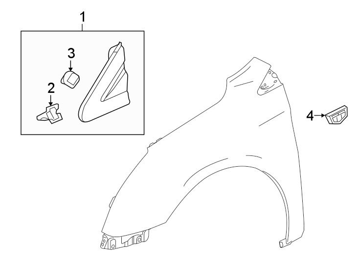 Diagram FENDER. EXTERIOR TRIM. for your 2007 GMC Sierra 1500 Classic SL Extended Cab Pickup 4.8L Vortec V8 M/T 4WD 