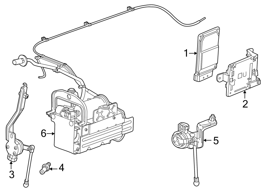 Diagram RIDE CONTROL COMPONENTS. for your Cadillac XTS  