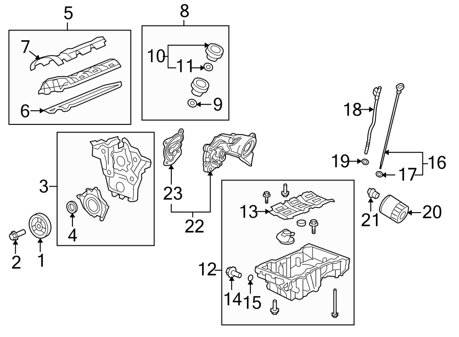 Diagram ENGINE / TRANSAXLE. ENGINE PARTS. for your 2013 Chevrolet Traverse    