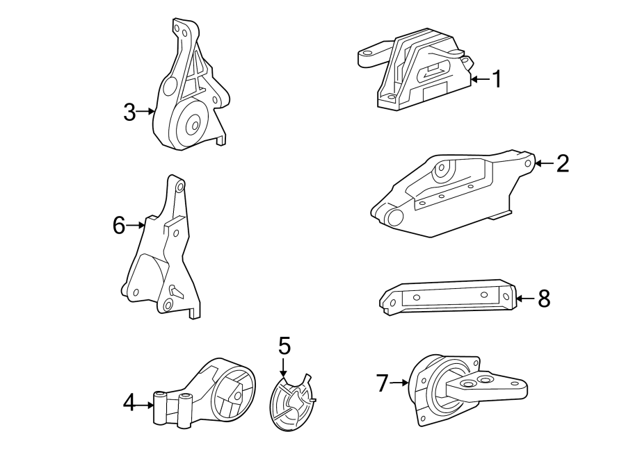 Diagram ENGINE / TRANSAXLE. ENGINE & TRANS MOUNTING. for your 2017 Chevrolet Corvette   