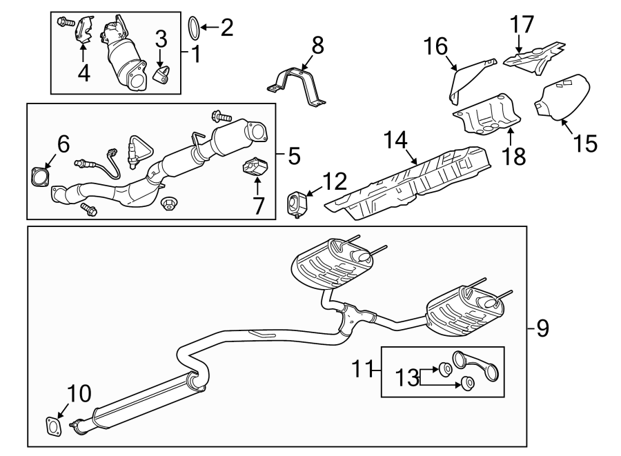 Diagram EXHAUST SYSTEM. EXHAUST COMPONENTS. for your 1985 Chevrolet Camaro   