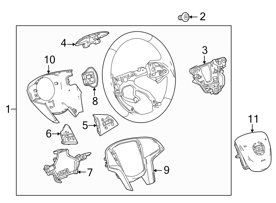 Diagram STEERING WHEEL & TRIM. for your 2024 Chevrolet Silverado   