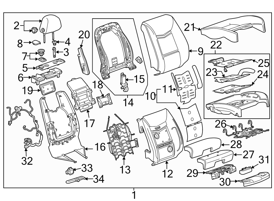 Diagram SEATS & TRACKS. PASSENGER SEAT COMPONENTS. for your Buick Century  