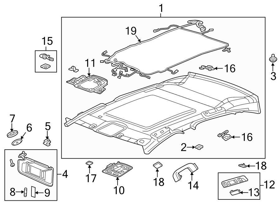 Diagram INTERIOR TRIM. for your 2007 GMC Sierra 1500 Classic SL Extended Cab Pickup Fleetside 4.3L Vortec V6 A/T RWD 