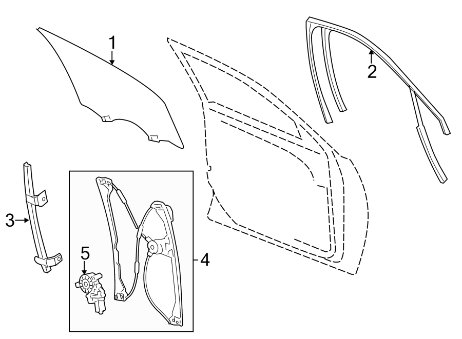 Diagram FRONT DOOR. GLASS & HARDWARE. for your 2013 Chevrolet Spark 1.2L Ecotec A/T LT Hatchback 