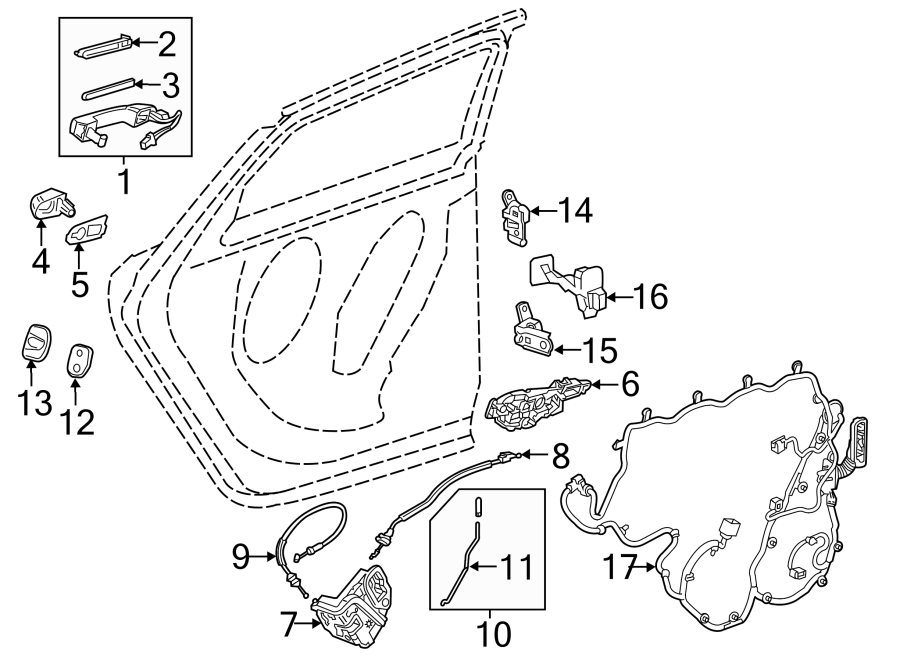 Diagram REAR DOOR. LOCK & HARDWARE. for your Buick Century  