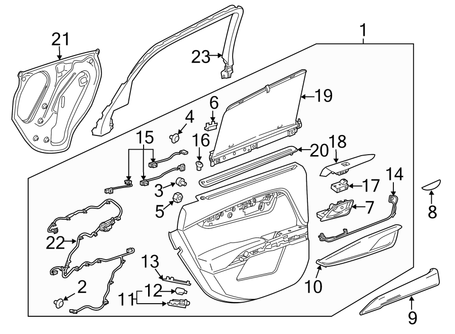 Diagram REAR DOOR. INTERIOR TRIM. for your 2002 Buick Century   