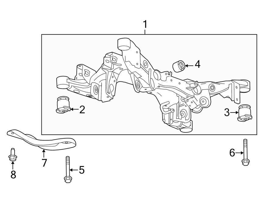 Diagram REAR SUSPENSION. SUSPENSION MOUNTING. for your 2014 GMC Sierra 2500 HD 6.6L Duramax V8 DIESEL A/T 4WD WT Crew Cab Pickup 