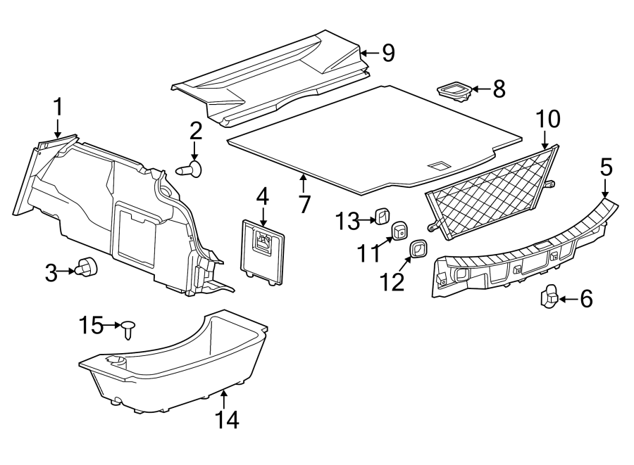 Diagram REAR BODY & FLOOR. INTERIOR TRIM. for your 2002 GMC Sierra 3500 6.0L Vortec V8 A/T RWD SLE Standard Cab Pickup 