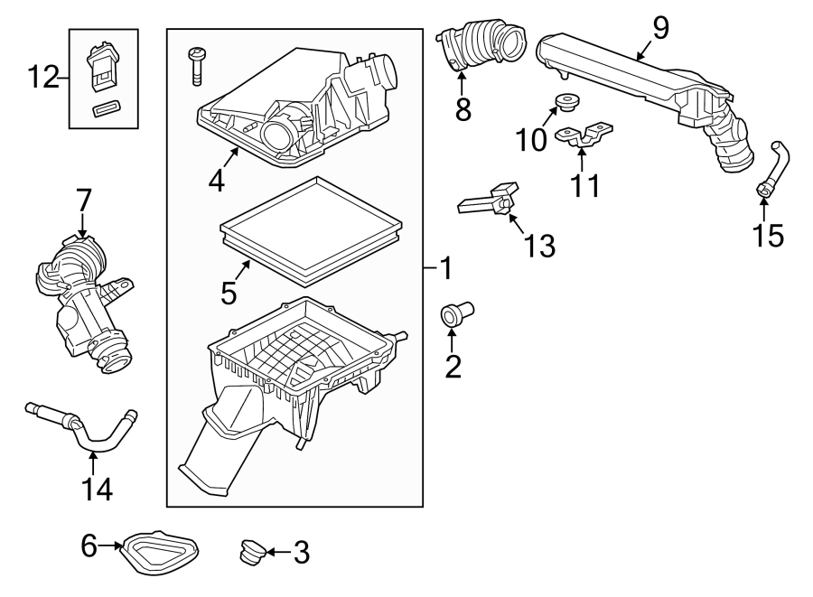 Diagram ENGINE / TRANSAXLE. AIR INTAKE. for your 2017 Chevrolet Spark   