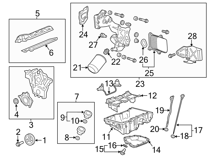 Diagram ENGINE / TRANSAXLE. ENGINE PARTS. for your 2013 Chevrolet Avalanche Black Diamond LT Crew Cab Pickup Fleetside  