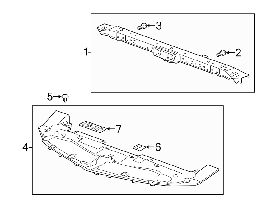 Diagram RADIATOR SUPPORT. SPLASH SHIELDS. for your 2020 Cadillac XT4   