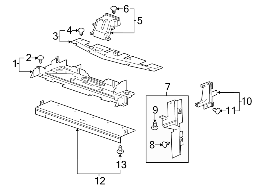 Diagram RADIATOR & COMPONENTS. for your 2017 Cadillac ATS   