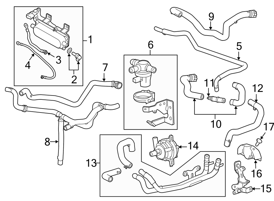 Diagram HEATER HOSE. for your 2017 Cadillac ATS   