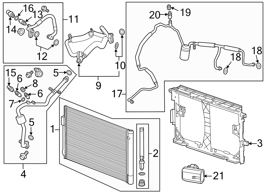 Diagram AIR CONDITIONER & HEATER. COMPRESSOR & LINES. for your 2019 Chevrolet Spark   