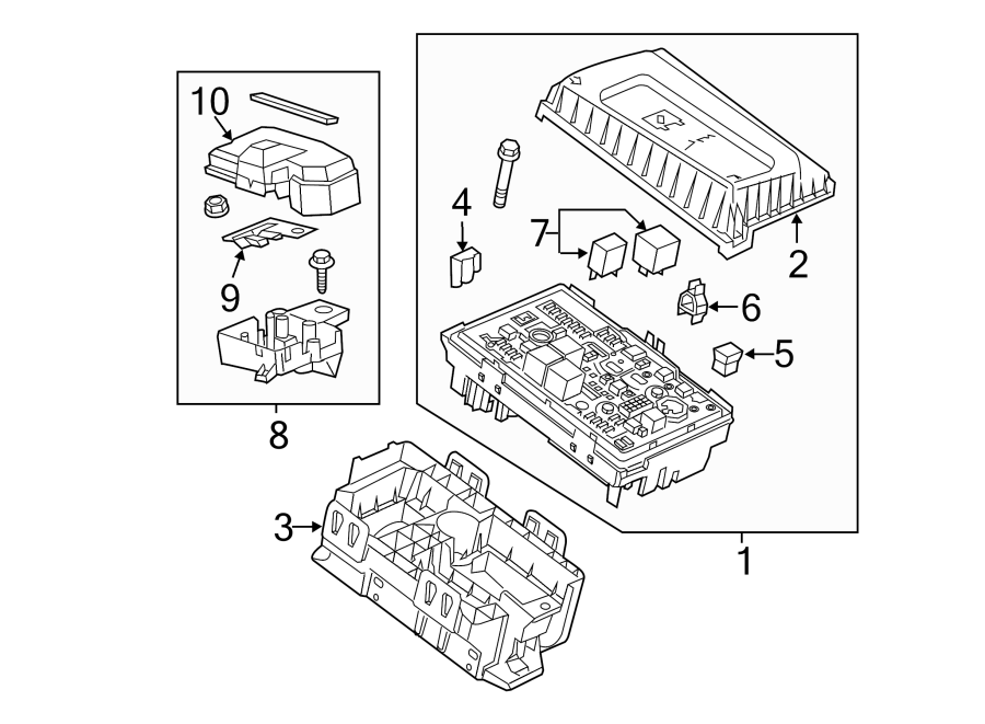 Diagram FUSE & RELAY. for your 2021 Chevrolet Camaro LT Coupe 2.0L Ecotec A/T 