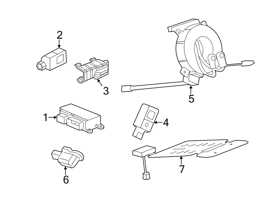 RESTRAINT SYSTEMS. AIR BAG COMPONENTS. Diagram