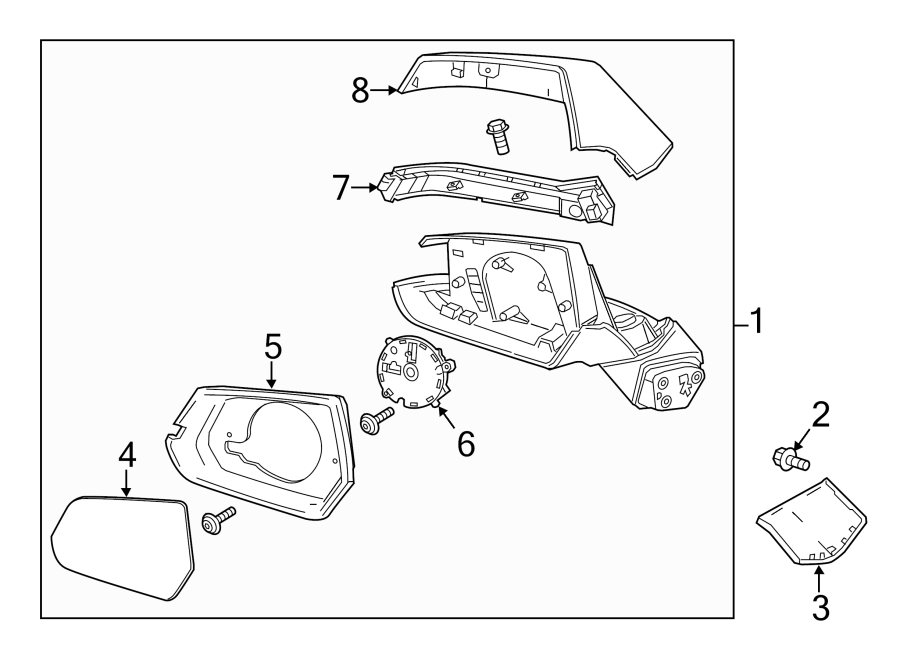 Diagram DOOR. OUTSIDE MIRRORS. for your 2024 Cadillac XT4   