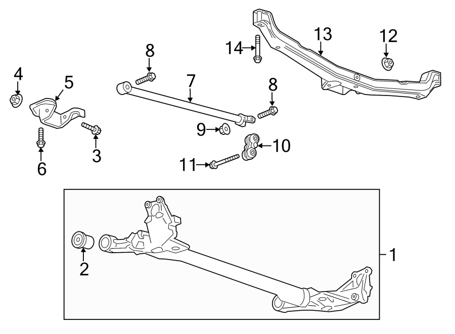 Diagram REAR SUSPENSION. SUSPENSION COMPONENTS. for your 2023 Chevrolet Equinox  Premier Sport Utility 