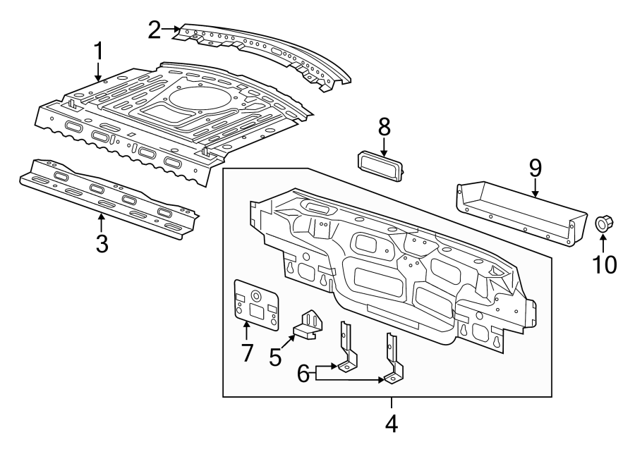 Diagram REAR BODY & FLOOR. for your Cadillac ELR  