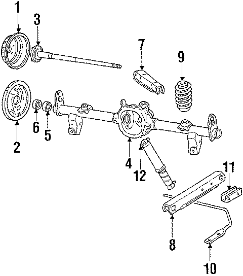 Diagram REAR SUSPENSION. BRAKE COMPONENTS. SUSPENSION COMPONENTS. for your 2011 GMC Sierra 2500 HD 6.6L Duramax V8 DIESEL A/T RWD SLT Extended Cab Pickup Fleetside 