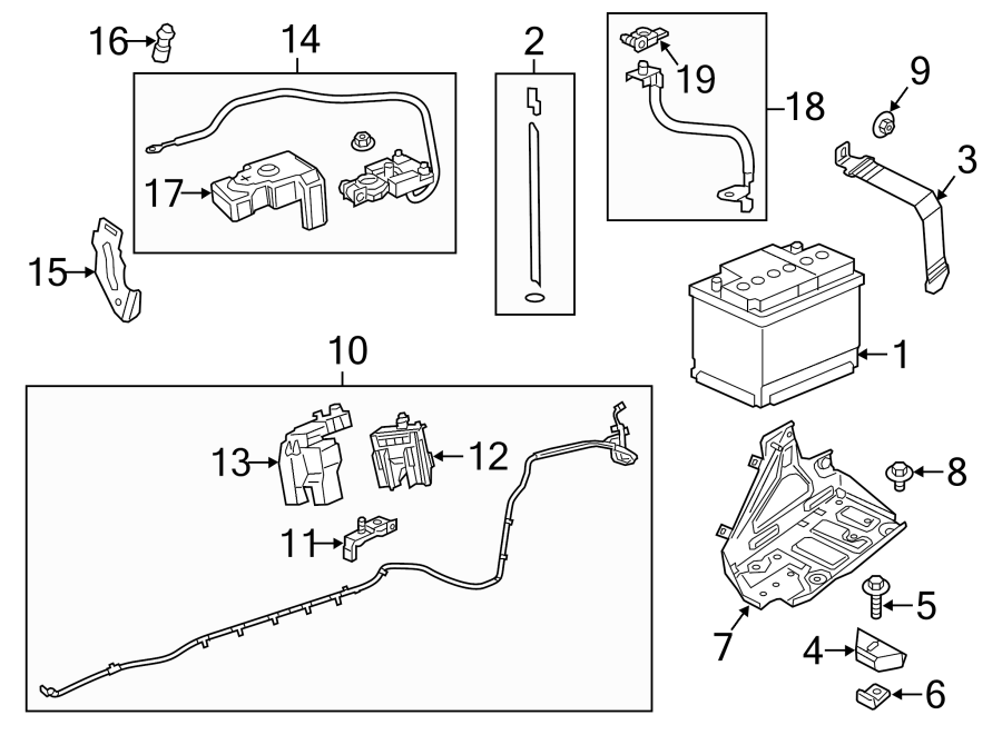 Diagram 2014-2017. Main battery. for your 2016 Chevrolet Express 3500 LT Extended Passenger Van 4.8L Vortec V8 FLEX A/T 