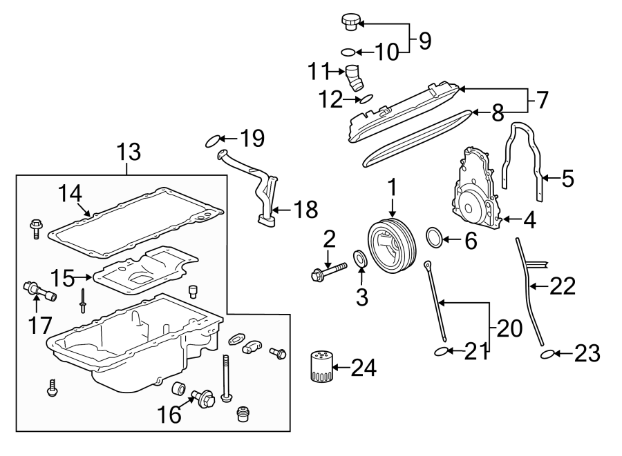 Diagram ENGINE PARTS. for your 2015 Chevrolet Express 2500   