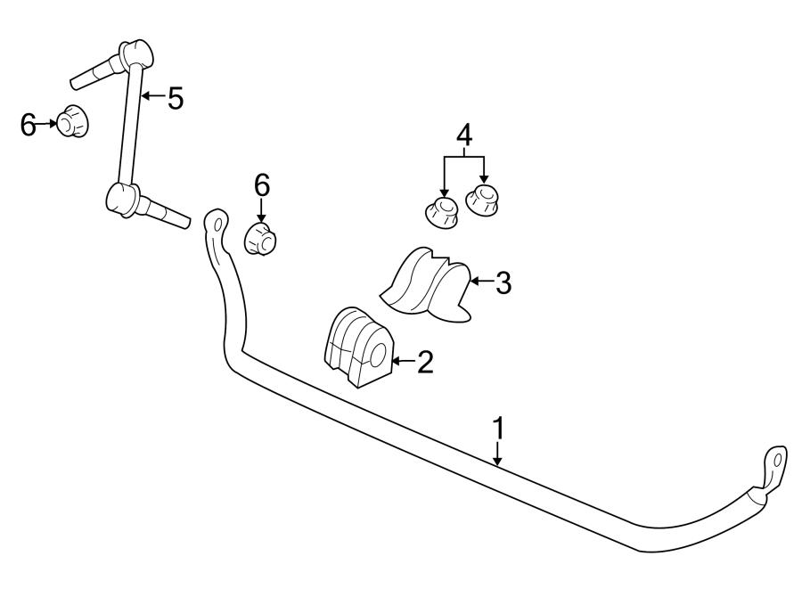 Diagram FRONT SUSPENSION. STABILIZER BAR & COMPONENTS. for your 2021 GMC Savana 2500   