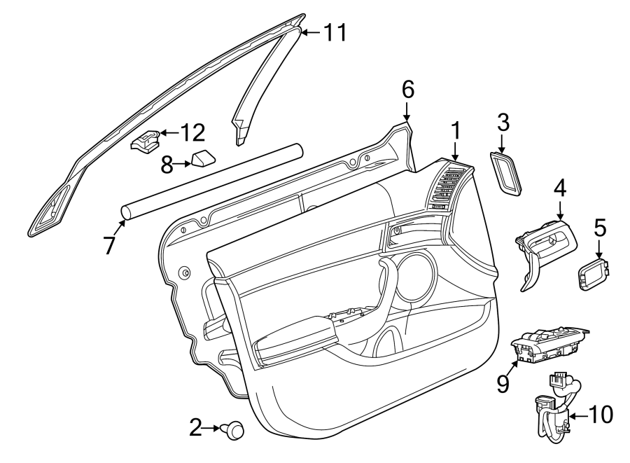 Diagram FRONT DOOR. INTERIOR TRIM. for your 1991 Buick Century   