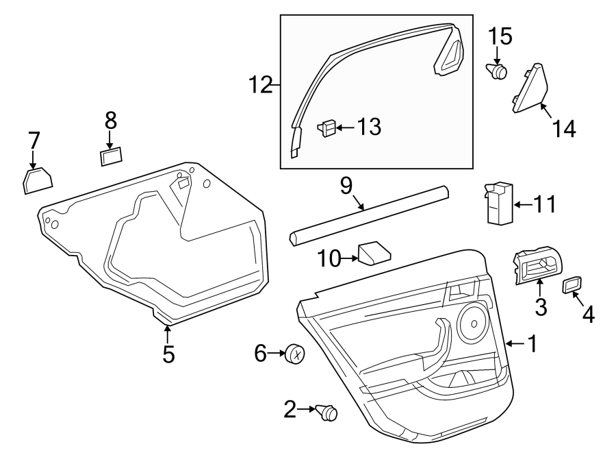 Diagram REAR DOOR. INTERIOR TRIM. for your Chevrolet Spark  