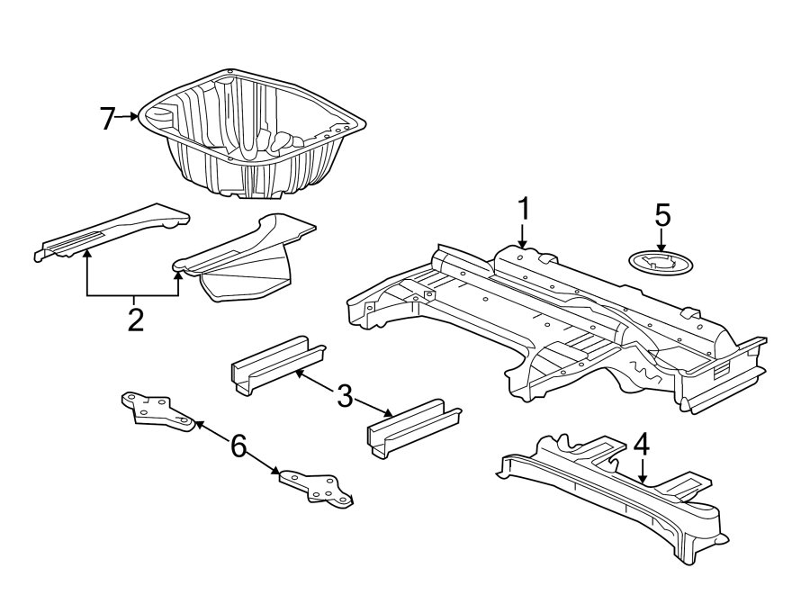 Diagram REAR BODY & FLOOR. FLOOR & RAILS. for your Chevrolet Suburban   