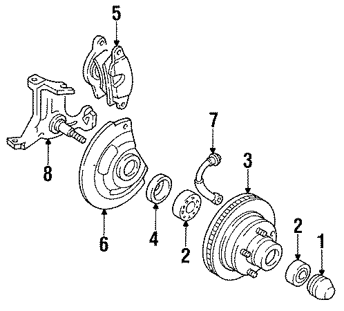 Diagram FRONT SUSPENSION. BRAKE COMPONENTS. for your Chevrolet