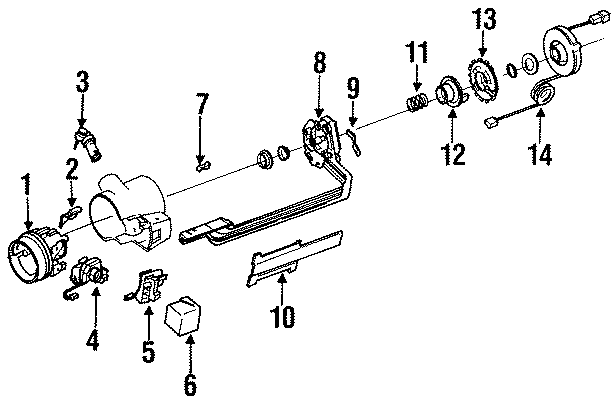 STEERING COLUMN. UPPER COMPONENTS.