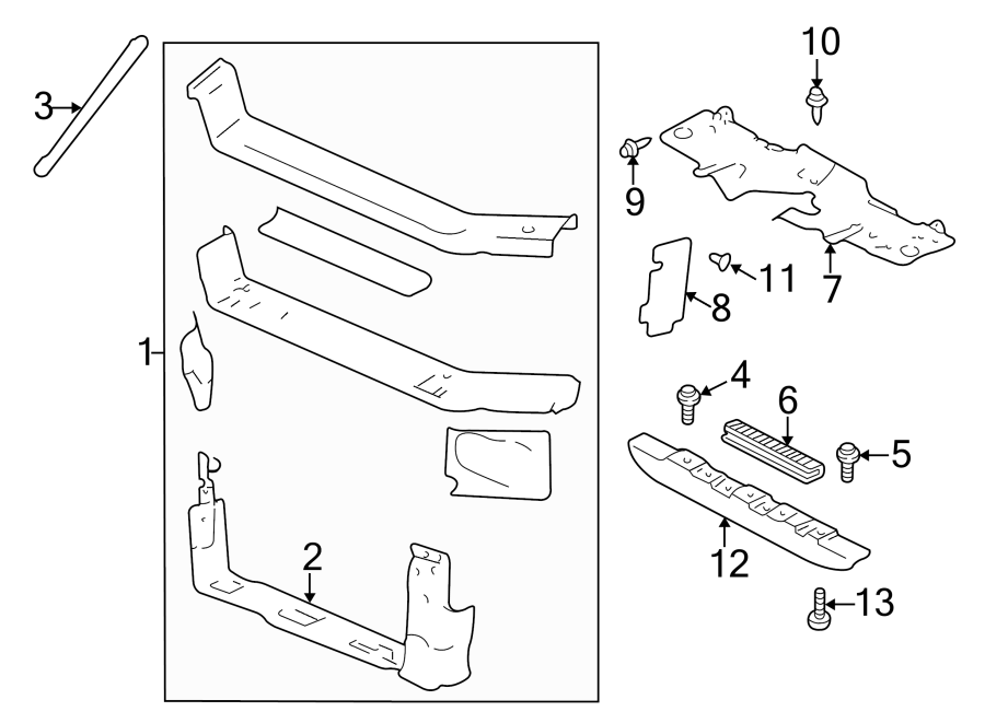 12Radiator support.https://images.simplepart.com/images/parts/motor/fullsize/CB00055.png