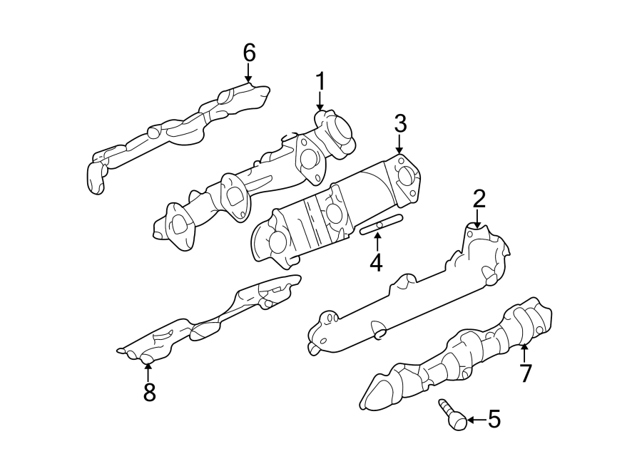 Diagram EXHAUST SYSTEM. MANIFOLD. for your 1992 Chevrolet K3500  Scottsdale Extended Cab Pickup Fleetside 6.5L V8 DIESEL A/T 