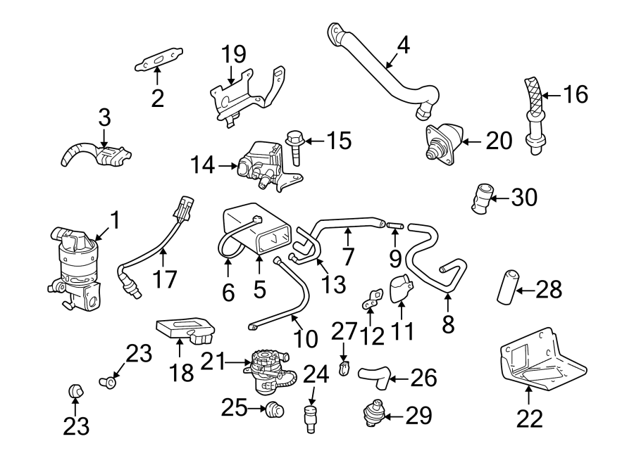 Diagram EMISSION SYSTEM. EMISSION COMPONENTS. for your 2015 GMC Sierra 2500 HD 6.0L Vortec V8 FLEX A/T 4WD SLT Extended Cab Pickup 