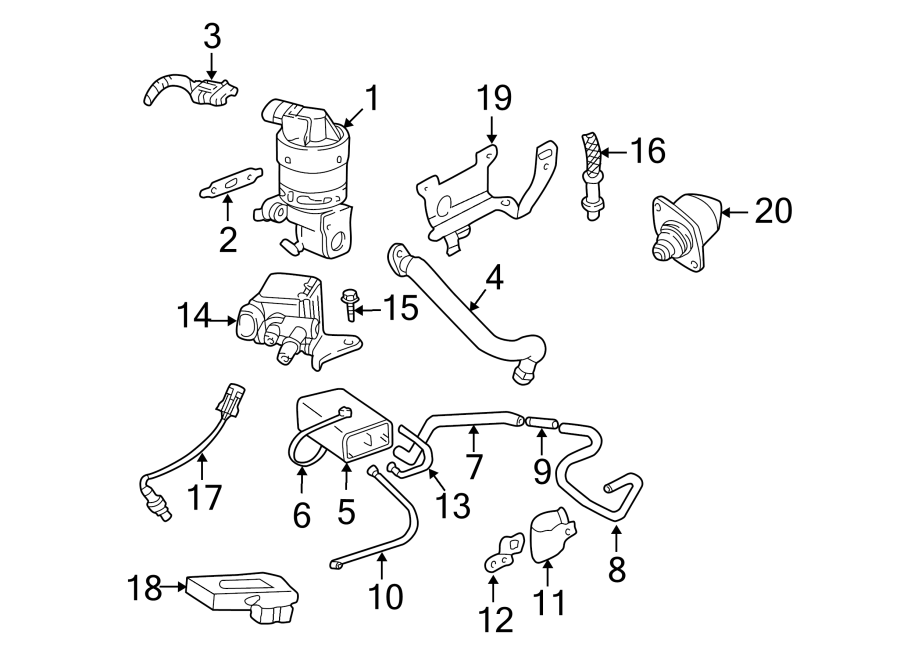 Diagram EMISSION SYSTEM. EMISSION COMPONENTS. for your 2015 GMC Sierra 2500 HD 6.0L Vortec V8 FLEX A/T 4WD SLT Extended Cab Pickup 