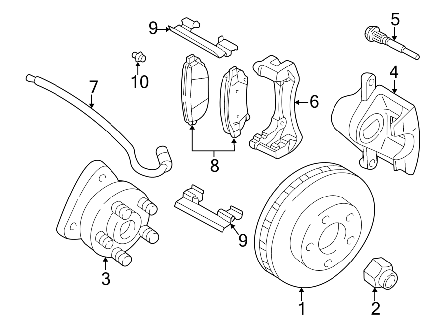 Diagram FRONT SUSPENSION. BRAKE COMPONENTS. for your 2004 GMC Sierra 2500 HD 6.6L Duramax V8 DIESEL A/T 4WD SLE Crew Cab Pickup 