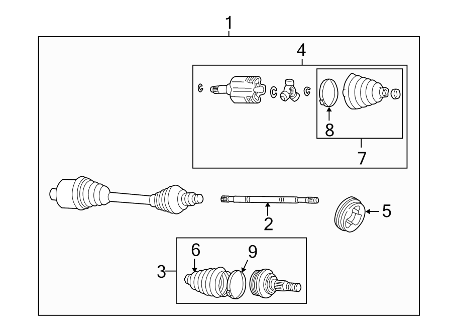 Diagram FRONT SUSPENSION. DRIVE AXLES. for your 2004 GMC Sierra 2500 HD 8.1L Vortec V8 M/T RWD SLE Standard Cab Pickup Fleetside 