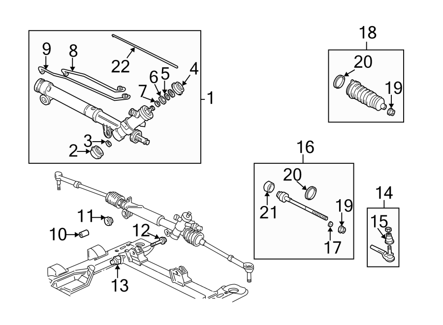 Diagram STEERING GEAR & LINKAGE. for your 2011 GMC Sierra 2500 HD 6.6L Duramax V8 DIESEL A/T 4WD WT Standard Cab Pickup 