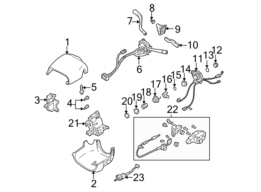 Diagram Steering column. Shroud. Switches & levers. for your 2017 Chevrolet Spark   