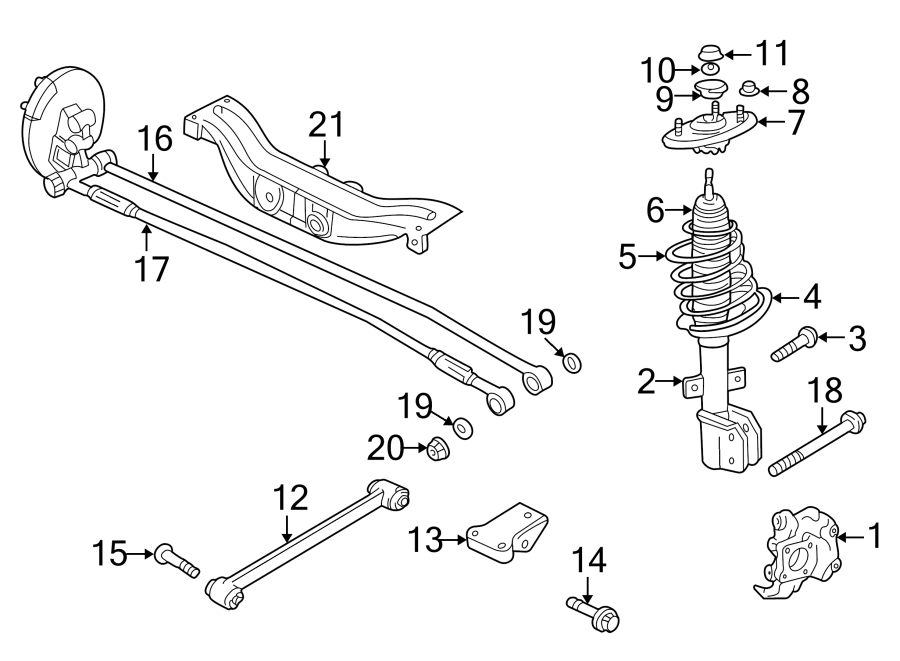 Diagram REAR SUSPENSION. SUSPENSION COMPONENTS. for your 2015 GMC Sierra 2500 HD 6.0L Vortec V8 A/T 4WD SLE Standard Cab Pickup 